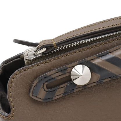 Fendi by the Way 2-Way Shoulder Bag Logo Handle Leather Brown