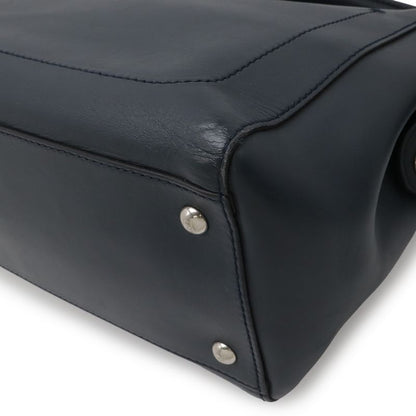 Fendi Com 2-Way Shoulder Bag Leather Navy Blue