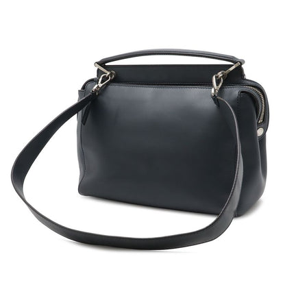 Fendi Com 2-Way Shoulder Bag Leather Navy Blue