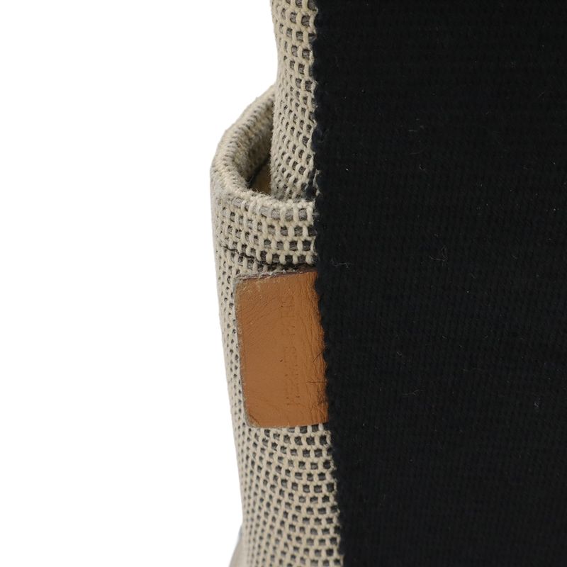 Hermes Saxo MM Handbag Toile Ash Beige Black Silver