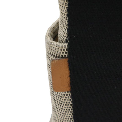 Hermes Saxo MM Handbag Toile Ash Beige Black Silver