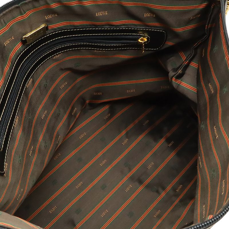Loewe Velazquez Tote Shoulder Bag Large Bicolor Nubuck Leather Brown Black