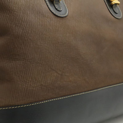 Loewe Velazquez Tote Shoulder Bag Large Bicolor Nubuck Leather Brown Black