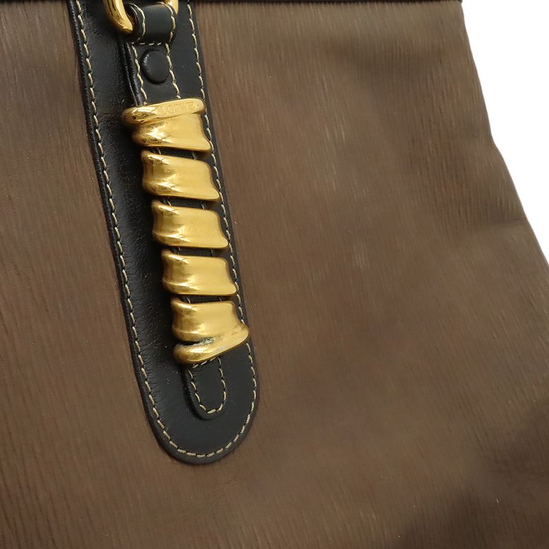 Loewe Velazquez Tote Shoulder Bag Large Bicolor Nubuck Leather Brown Black