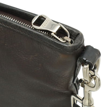 Loewe Anagram Shoulder Bag Crossbody Depth Leather Dark Brown Black Silver