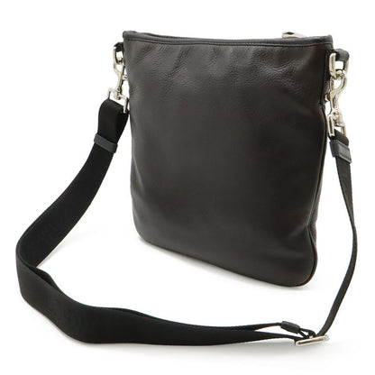 Loewe Anagram Shoulder Bag Crossbody Depth Leather Dark Brown Black Silver