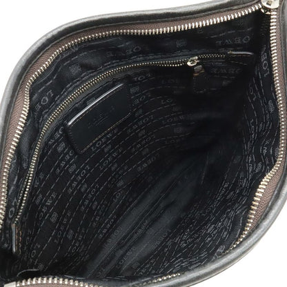 Loewe Anagram Shoulder Bag Crossbody Depth Leather Dark Brown Black Silver