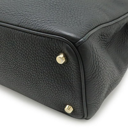 Dior Diorissimo 2-Way Shoulder Bag Crossbody Leather Black Gold