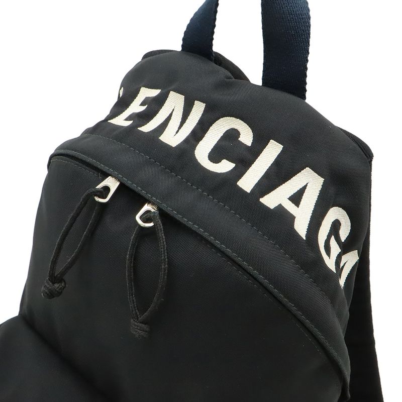 Balenciaga Wheel Backpack Nylon Canvas Black Navy White