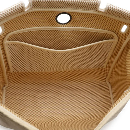 Hermes Herbag PM 2-Way Shoulder Bag Toile Officier GM Black Beige