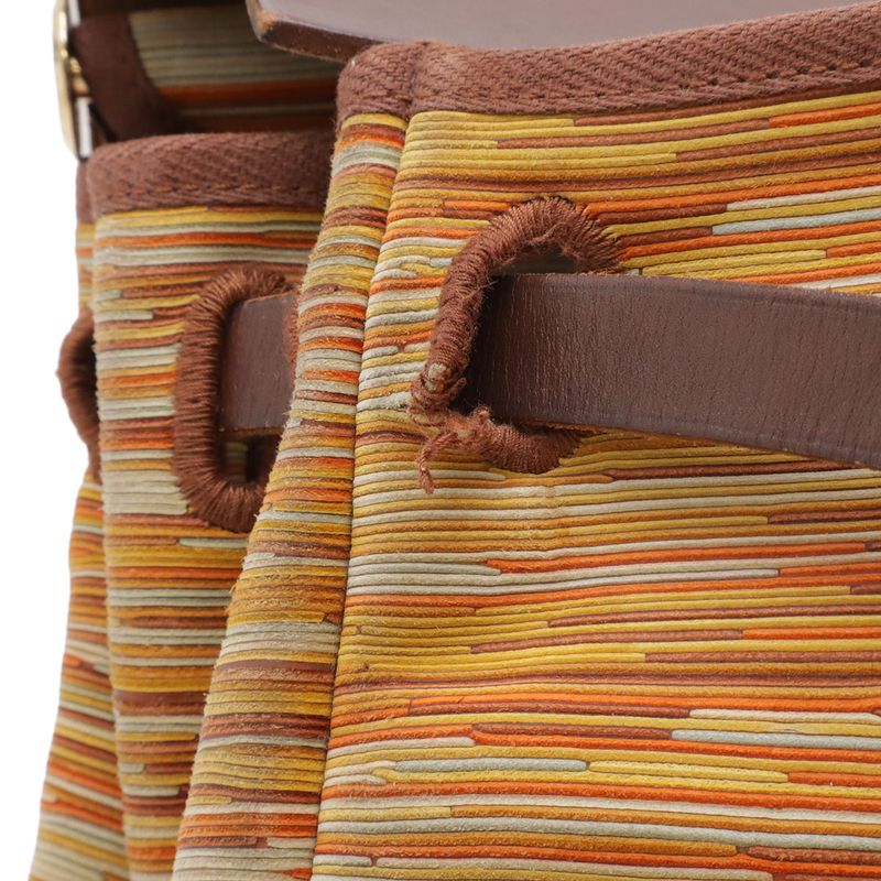 Hermes Herbag a Dos PM Shoulder Bag 2-Way Vache Leather Havana Orange Multicolor