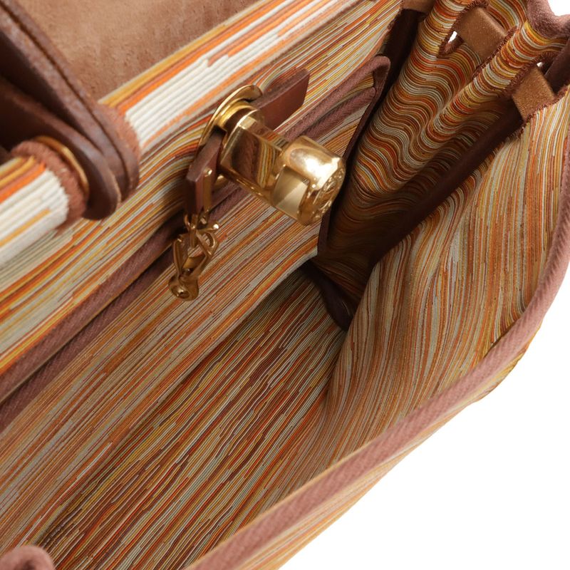 Hermes Herbag a Dos PM Shoulder Bag 2-Way Vache Leather Havana Orange Multicolor