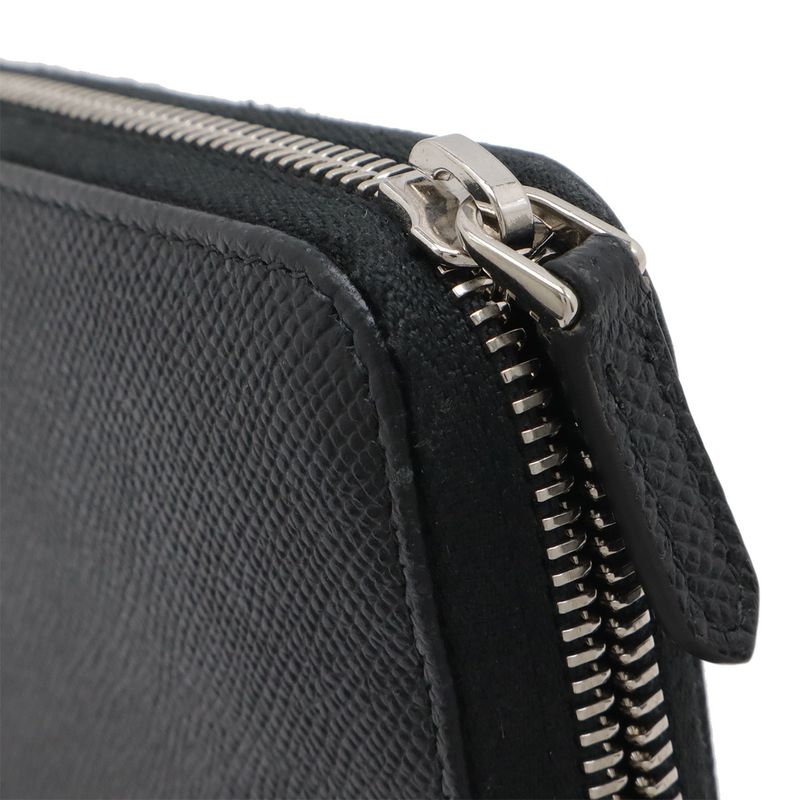 Bvlgari Man Zip Wallet Around Leather Black