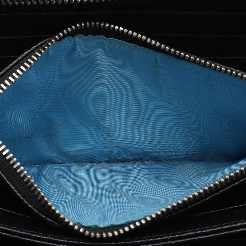 Bvlgari Man Zip Wallet Around Leather Black