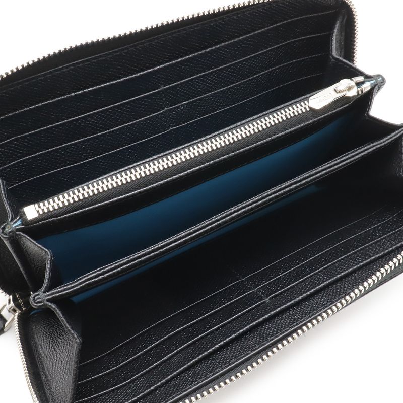 Bvlgari Man Zip Wallet Around Leather Black