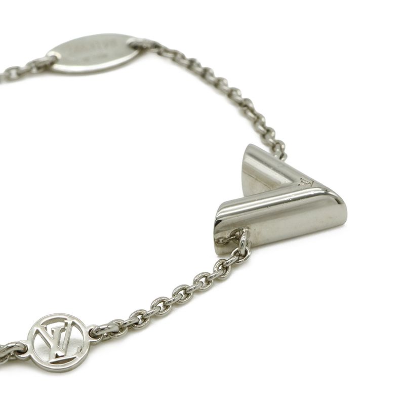 Louis Vuitton Bracelet Essential LV Circle Metal Silver