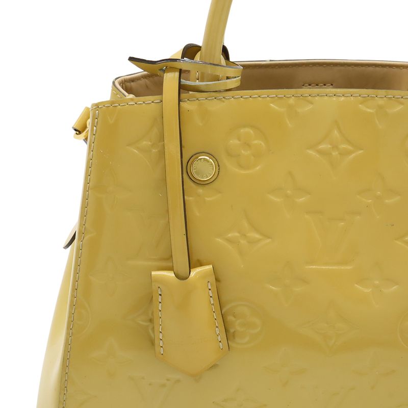 Louis Vuitton Monogram Vernis Montaigne BB 2-Way Shoulder Bag Patent Dune