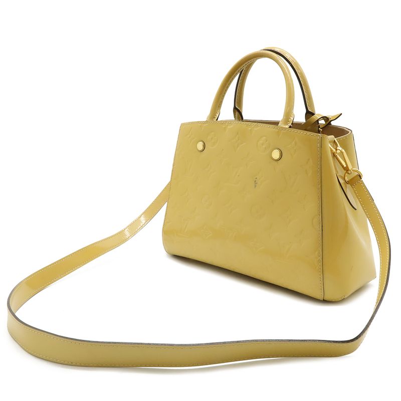 Louis Vuitton Monogram Vernis Montaigne BB 2-Way Shoulder Bag Patent Dune