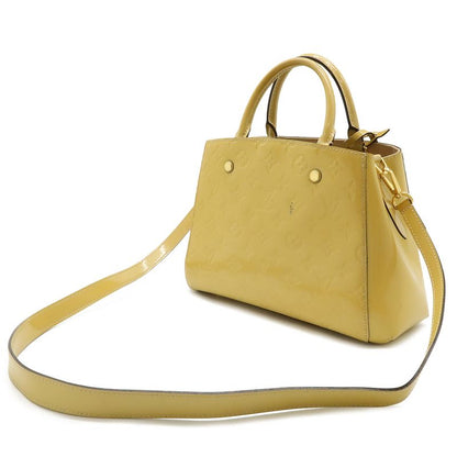 Louis Vuitton Monogram Vernis Montaigne BB 2-Way Shoulder Bag Patent Dune