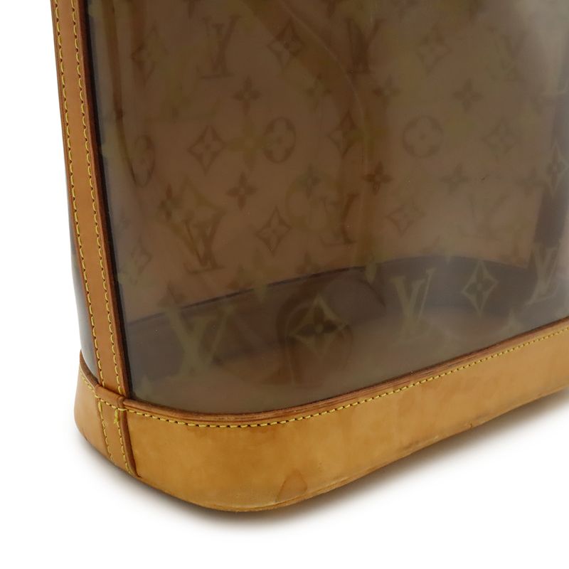 Louis Vuitton Monogram Vinyl Cover Amble PM Tote Shoulder Plastic Chain Clear Brown