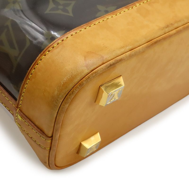 Louis Vuitton Monogram Vinyl Cover Amble PM Tote Shoulder Plastic Chain Clear Brown