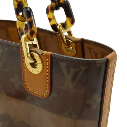 Louis Vuitton Monogram Vinyl Cover Amble PM Tote Shoulder Plastic Chain Clear Brown