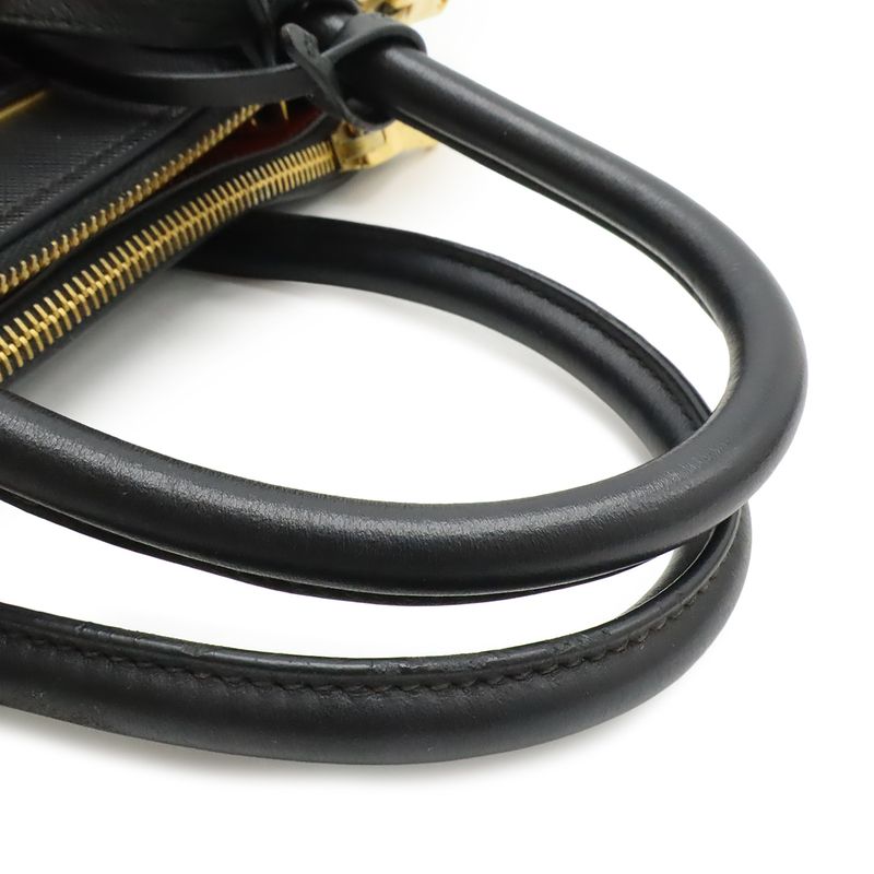 Prada Paradigm 2-Way Shoulder Bag Saffiano Leather Nero Black Fuoco Red