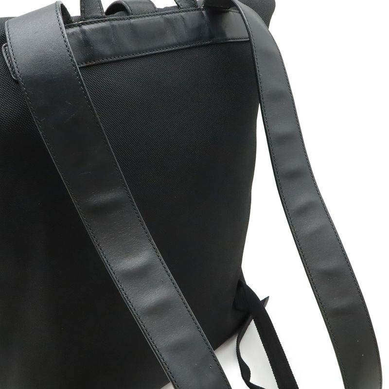 Gucci Band Techno Canvas Webline Sherry Backpack Leather Black Green Red