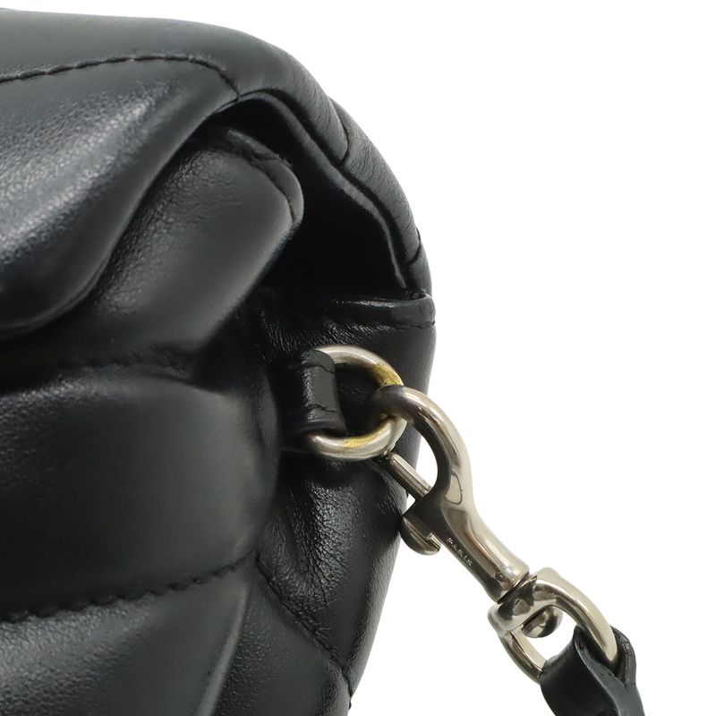 Saint Laurent Paris YSL Monogram Lou Toy Shoulder Bag Leather Black