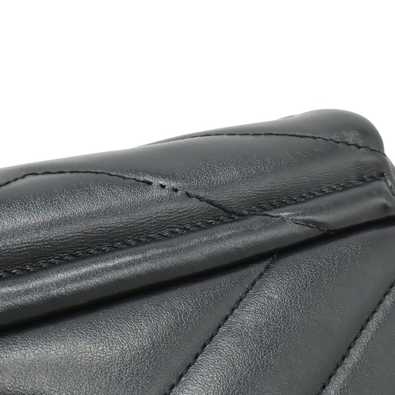 Saint Laurent Paris YSL Monogram Lou Toy Shoulder Bag Leather Black