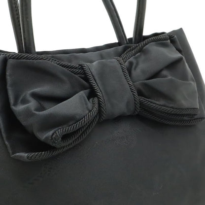 Prada Logo Jacquard Ribbon 2-Way Shoulder Bag Nylon Nero Black Gold