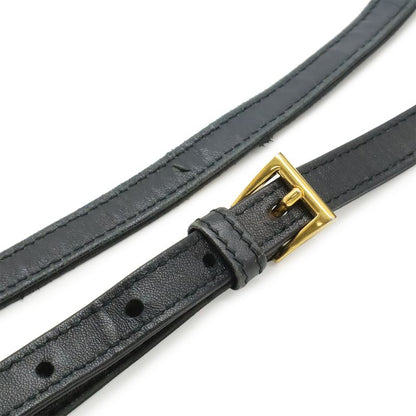 Prada Logo Jacquard Ribbon 2-Way Shoulder Bag Nylon Nero Black Gold