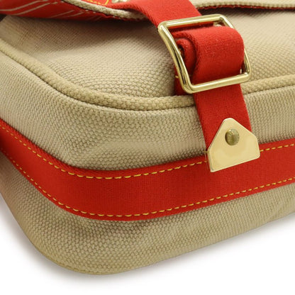 Louis Vuitton Antigua Besace PM Shoulder Bag Crossbody Canvas Beige Red