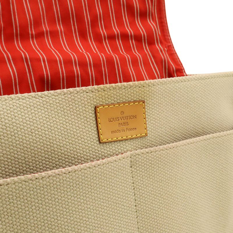 Louis Vuitton Antigua Besace PM Shoulder Bag Crossbody Canvas Beige Red