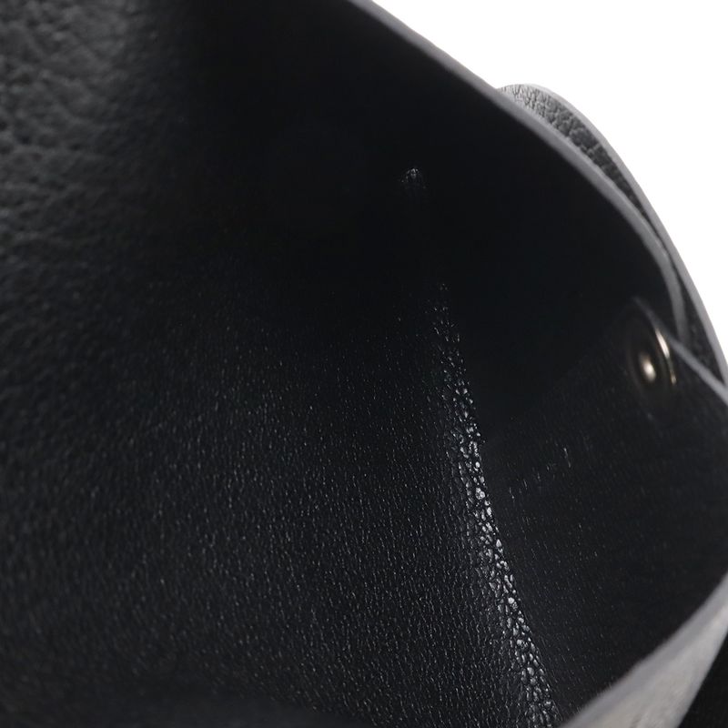 Hermes Bastia Coin Purse Chevre Leather Black Silver