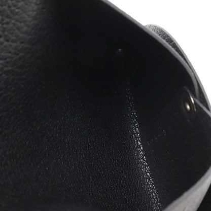 Hermes Bastia Coin Purse Chevre Leather Black Silver