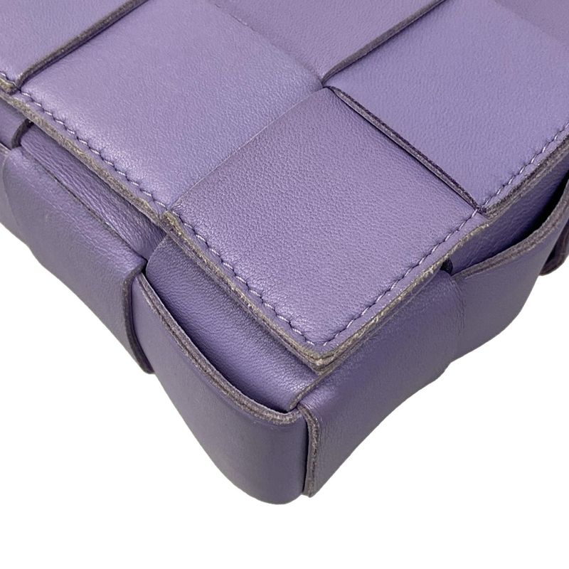 Bottega Veneta Shoulder Bag Cassette Purple Leather