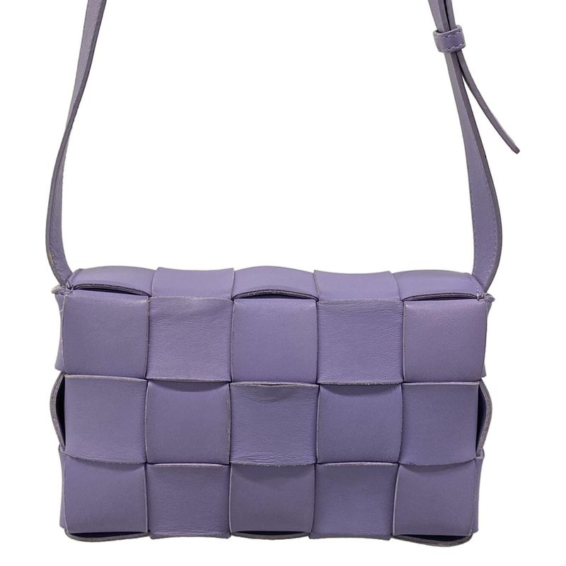 Bottega Veneta Shoulder Bag Cassette Purple Leather