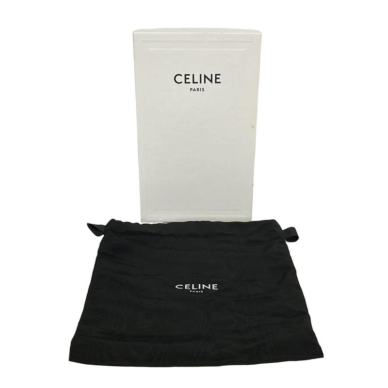 Celine Bifold Wallet Large Strap Gray Leather
