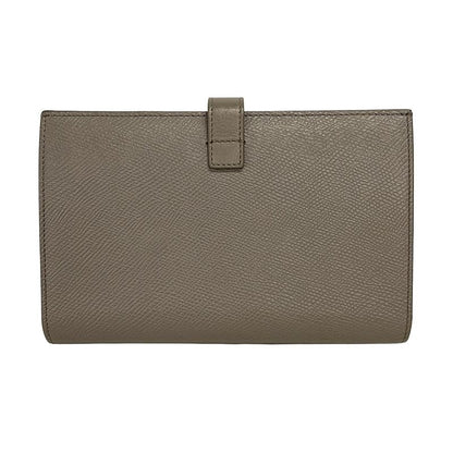 Celine Bifold Wallet Large Strap Gray Leather