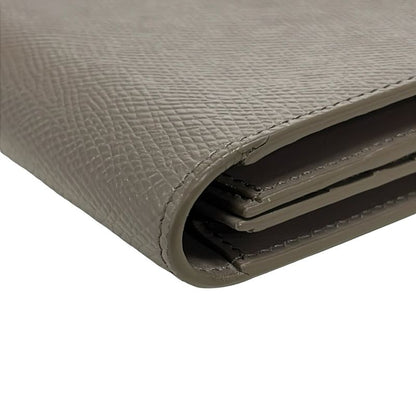 Celine Bifold Wallet Large Strap Gray Leather