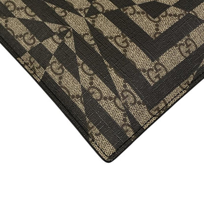 Gucci Clutch GG Carry On Beige Black Leather