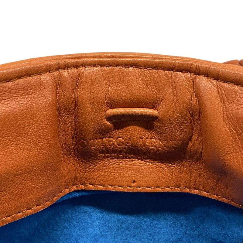 Bottega Veneta Handbag Intrecciato Orange Gray Cotton Leather