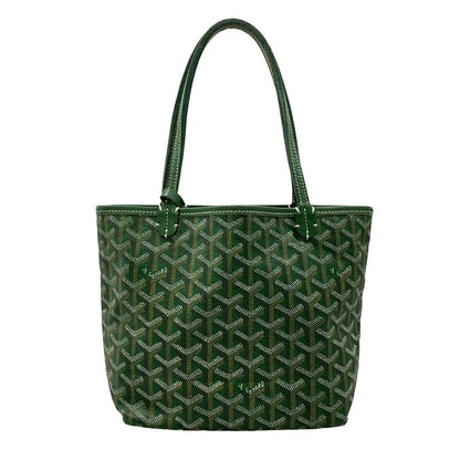 Goyard Tote Saint Louis Junior Green White Orange Markage with Initials