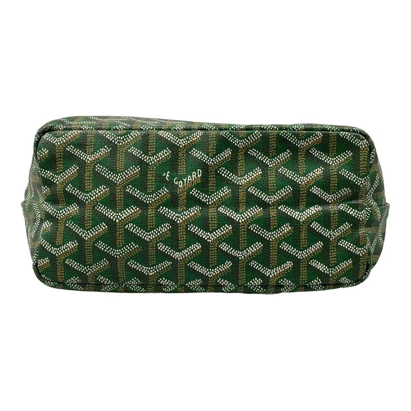 Goyard Tote Saint Louis Junior Green White Orange Markage with Initials