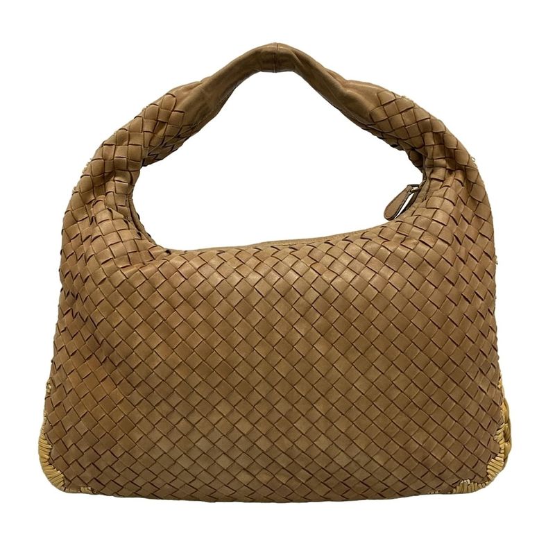 Bottega Veneta Handbag Intrecciato Brown Beige Leather