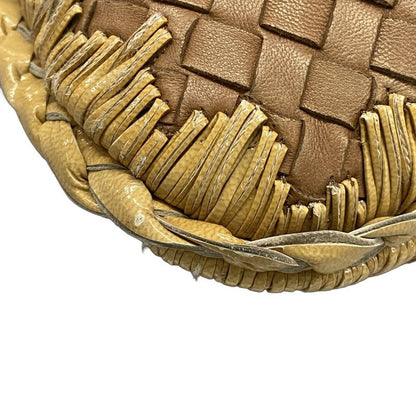 Bottega Veneta Handbag Intrecciato Brown Beige Leather