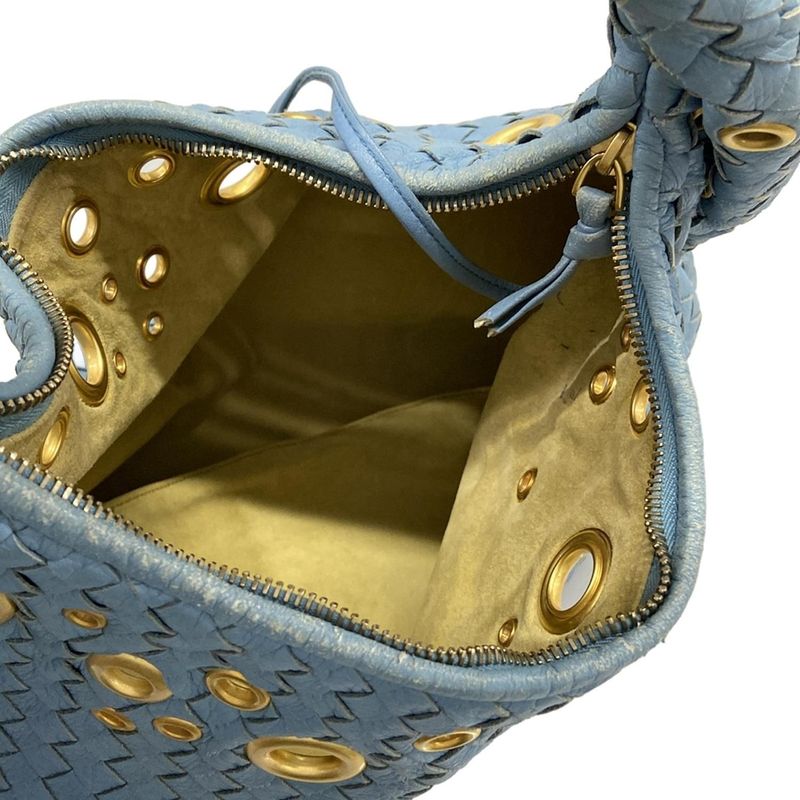 Bottega Veneta Handbag Bag Light Blue Eyelet Leather