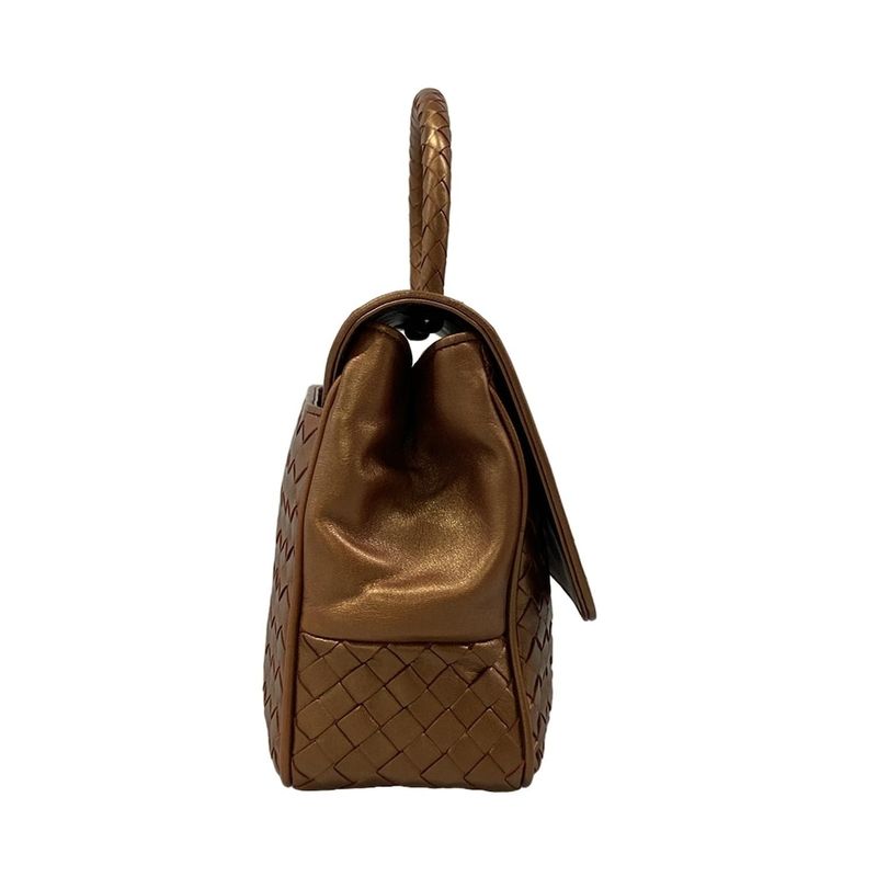 Bottega Veneta Handbag Intrecciato Bronze Leather