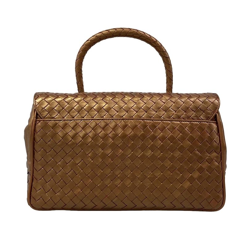 Bottega Veneta Handbag Intrecciato Bronze Leather